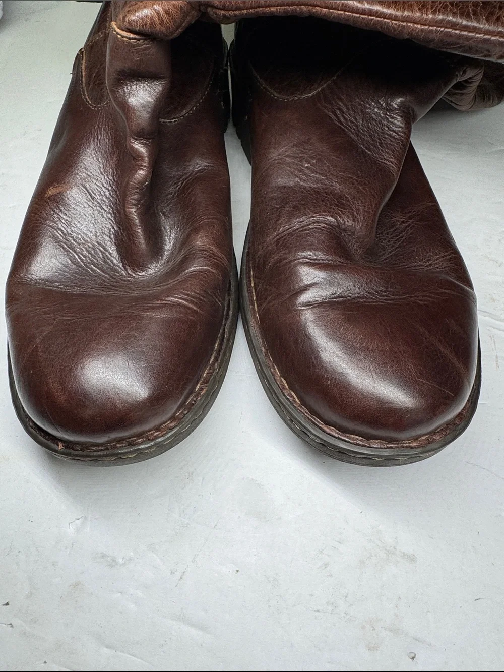 Born men’s Brown Leather Boots 11 mid calf outdoor casual neutral work